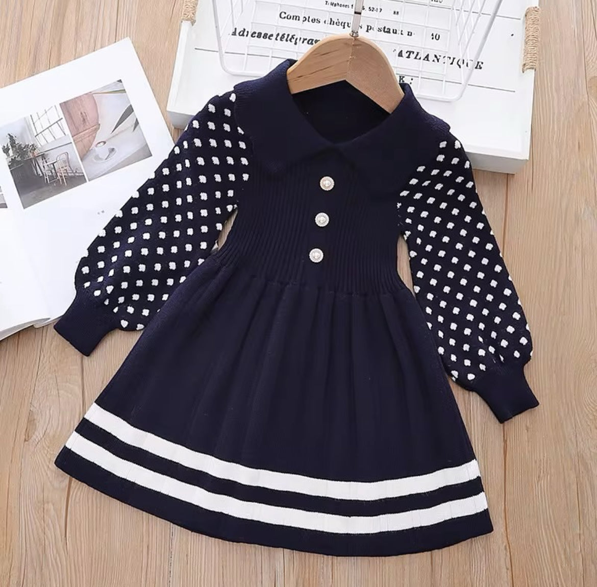 Kids winter button up dress