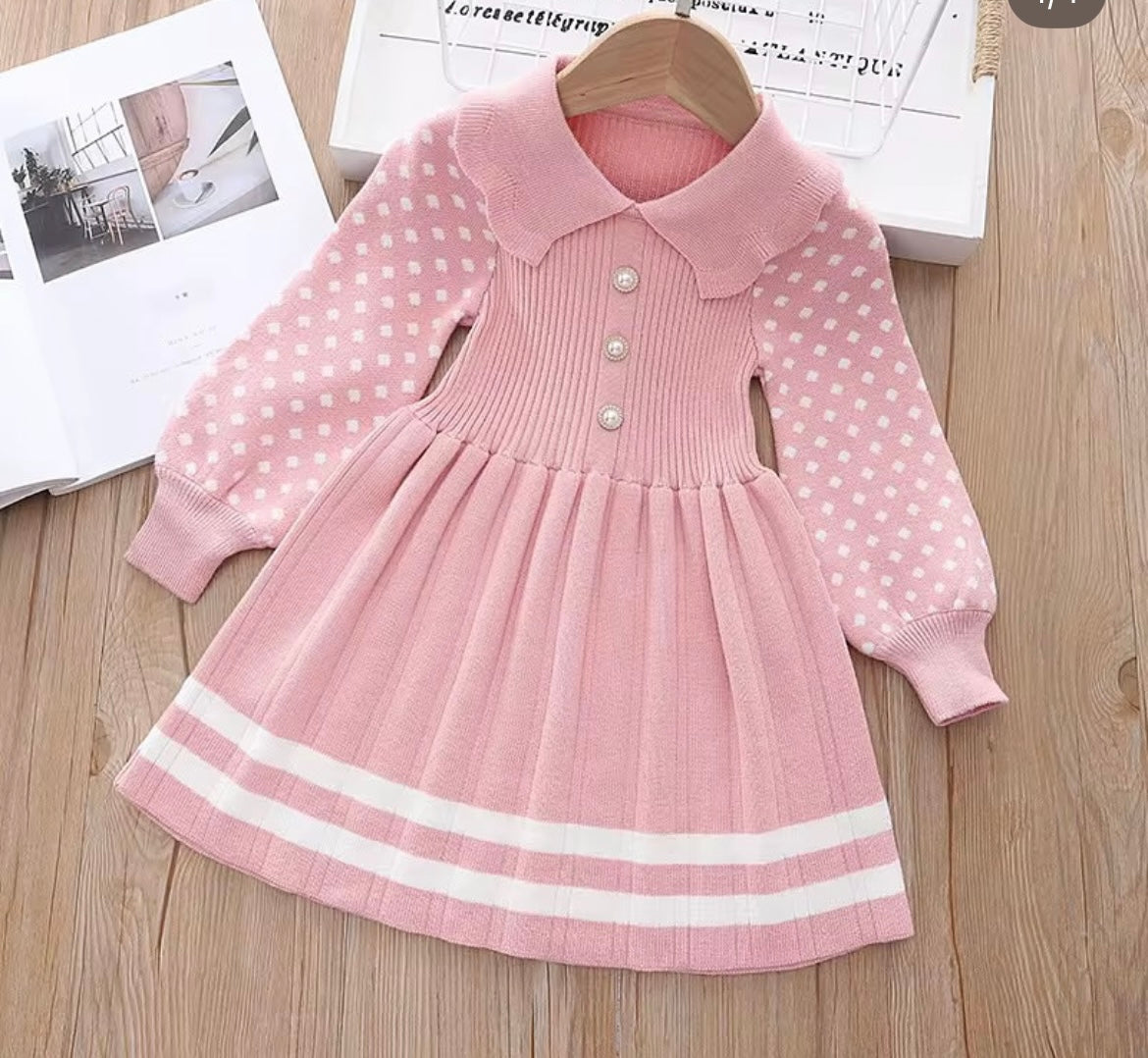 Kids winter button up dress
