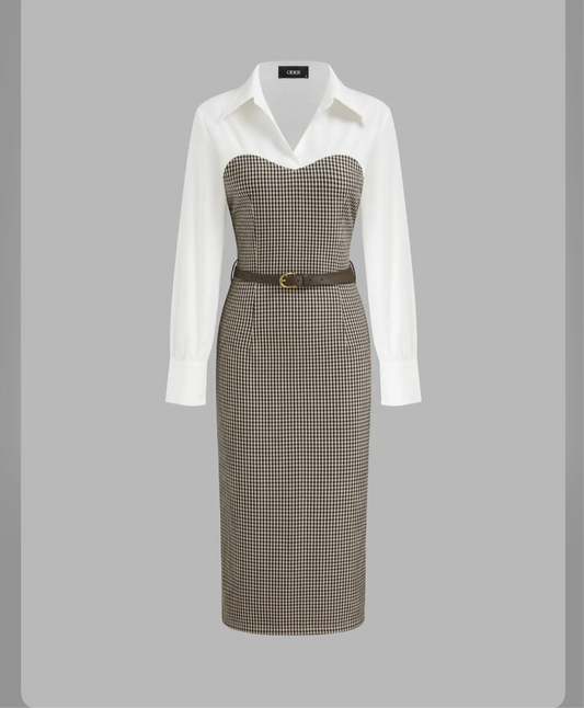 2 tone collar dress