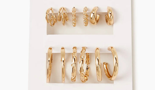 6pair geometric hoop earings set